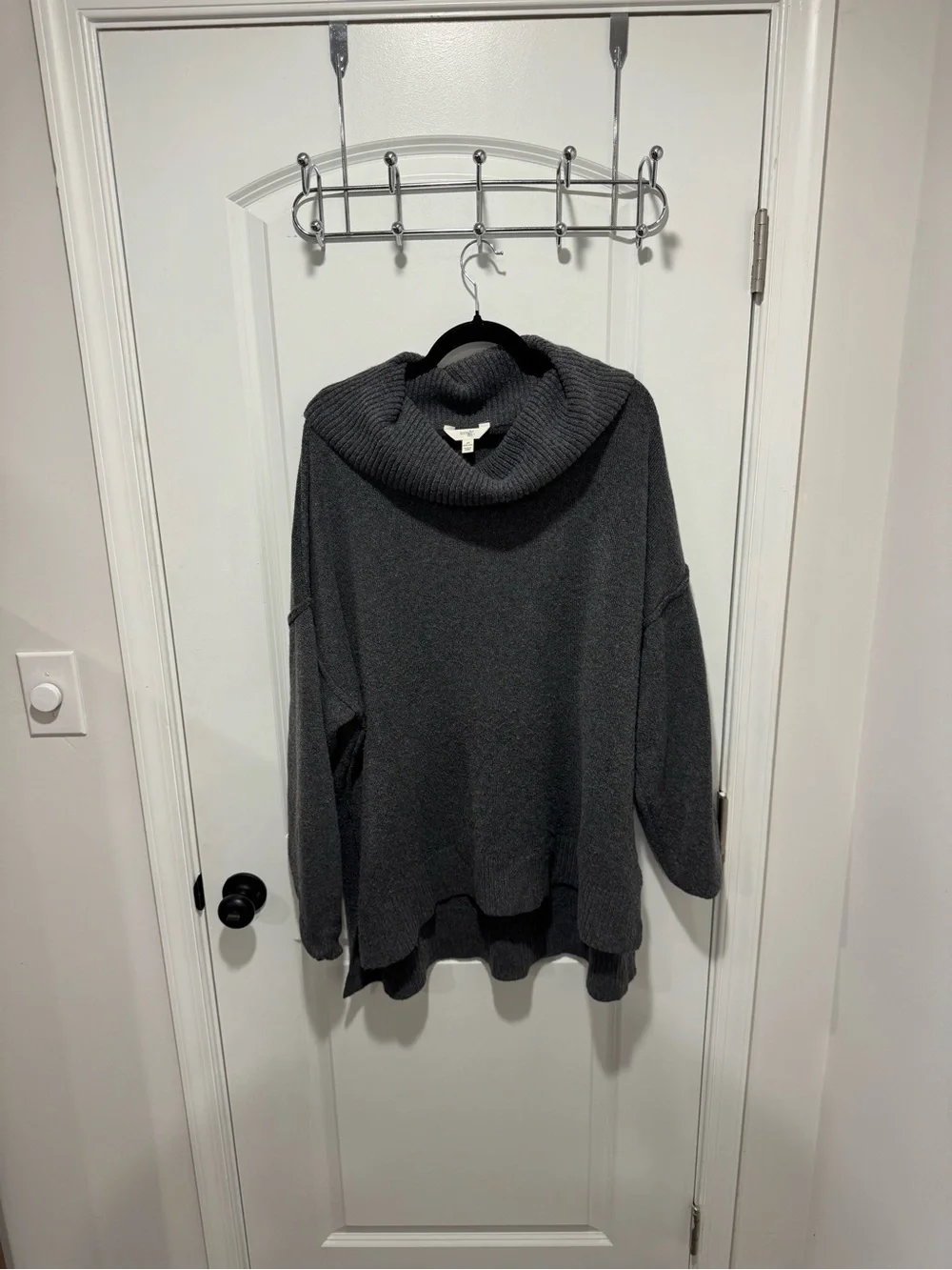 Terra & Sky Dark Charcoal Cowl Neck Sweater